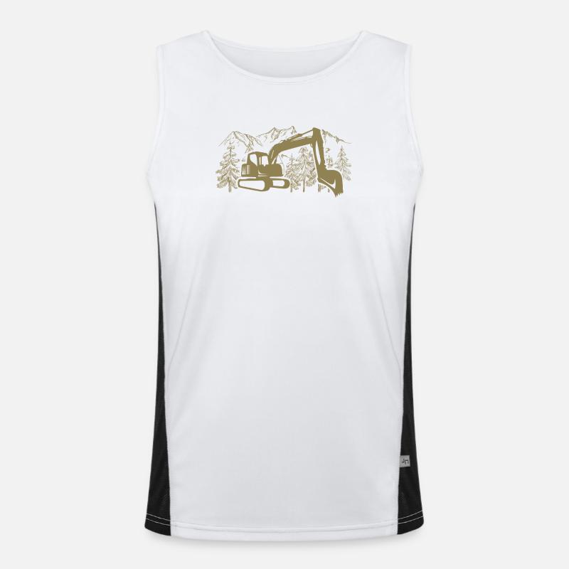Excavatrice Silhouette Construction Equipment Operator Work Débardeur respirant contrasté Homme 