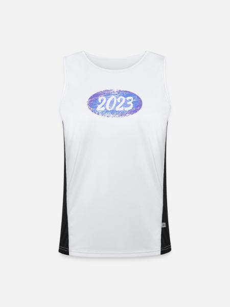 2023 2023 - Funktionelles Kontrast-Tank Top für Männer - Weiß/Schwarz