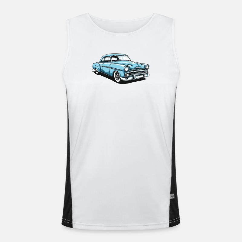 Nostalgic retro car design Men's Functional Contrast Tank Top 