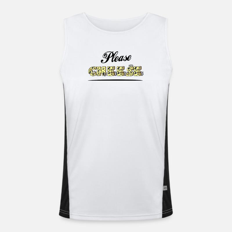 PLEASE, CHEESE! (cheese, smile) Men's Functional Contrast Tank Top 