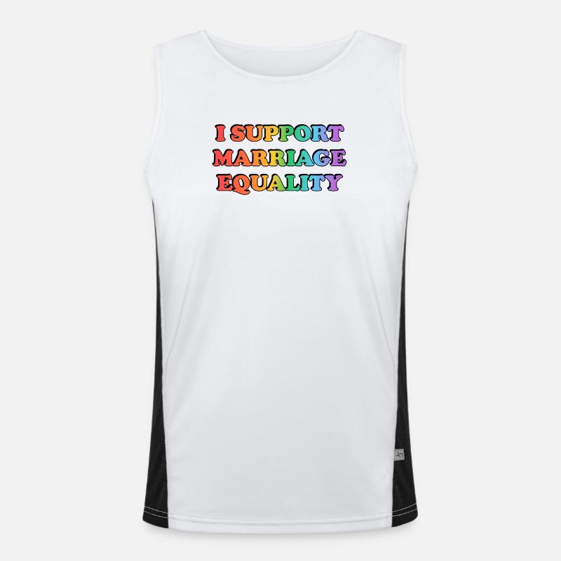 Unterstützen Sie die Gleichstellung der Ehe in den Regenbogenfarben Funktionelles Kontrast-Tank Top für Männer 