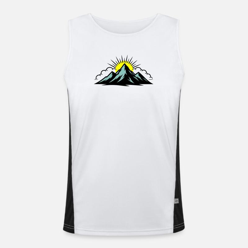Mountains Clouds Peaks Men's Functional Contrast Tank Top 
