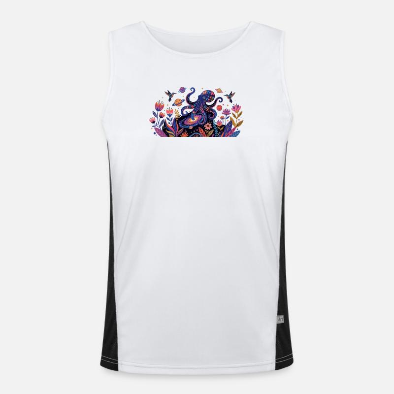 Psychedelic Kraken Bülten Nature Animals Pattern Men's Functional Contrast Tank Top 