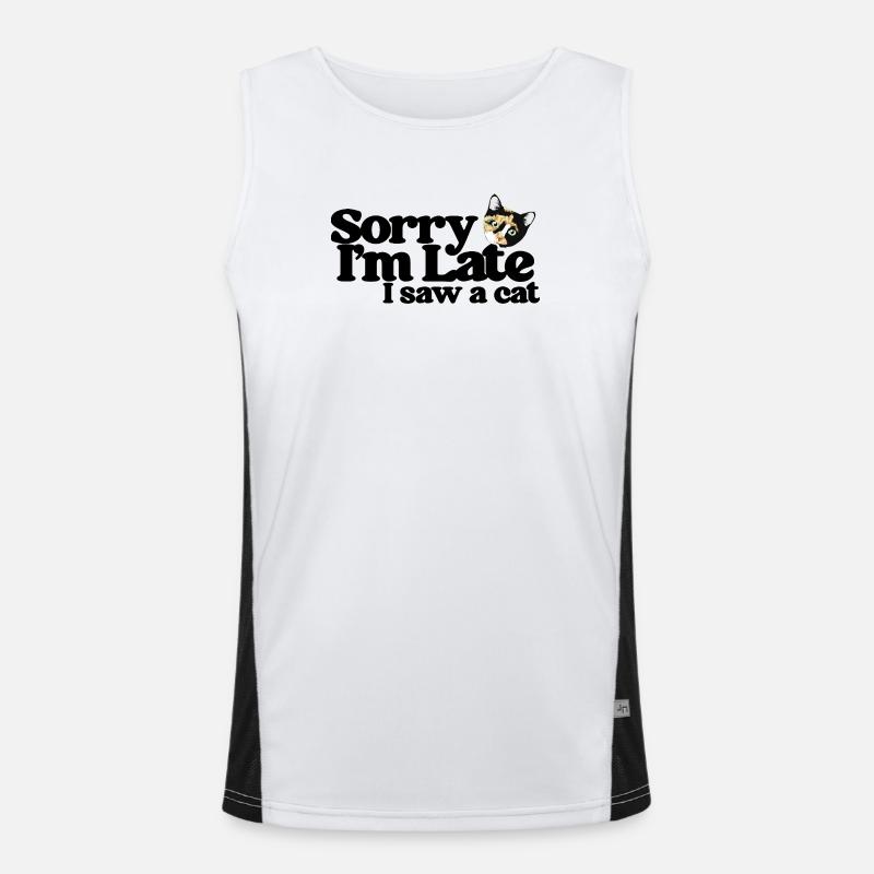 Calico Cat Peeking Spotlight Men's Functional Contrast Tank Top 