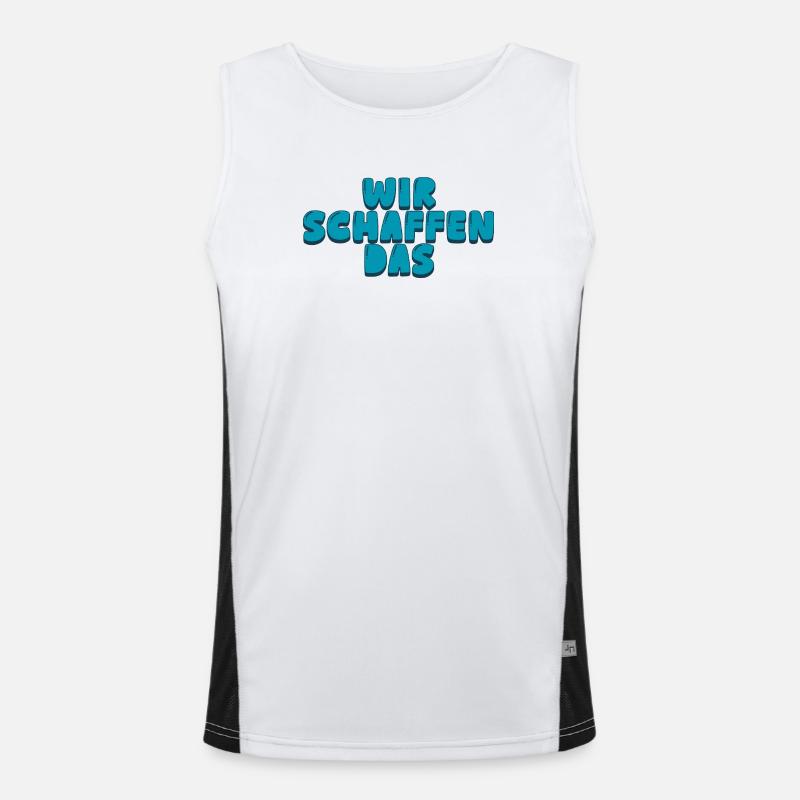 We can do it - Men's Functional Contrast Tank Top  - white/black