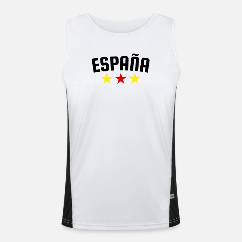 Spain Three Star Design - Men's Functional Contrast Tank Top  - white/black