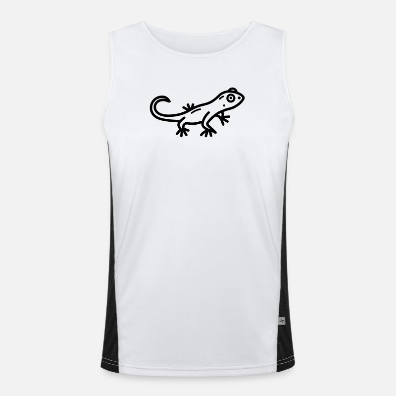 lizard - Men's Functional Contrast Tank Top - white/black