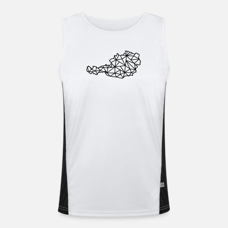 Austria - Men's Functional Contrast Tank Top  - white/black