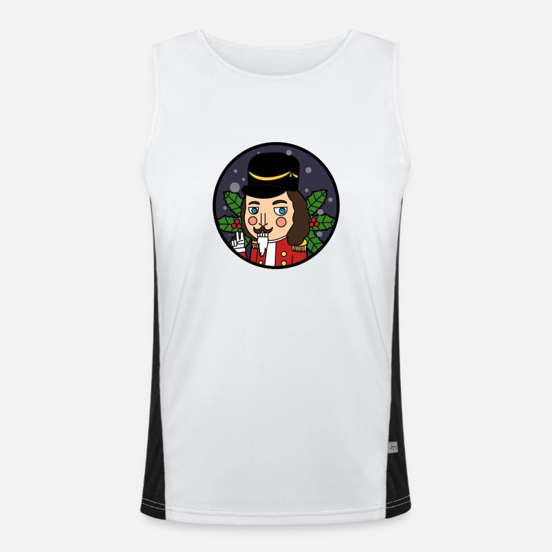Nussknacker Weihnachten Nikolaus Funktionelles Kontrast-Tank Top für Männer 