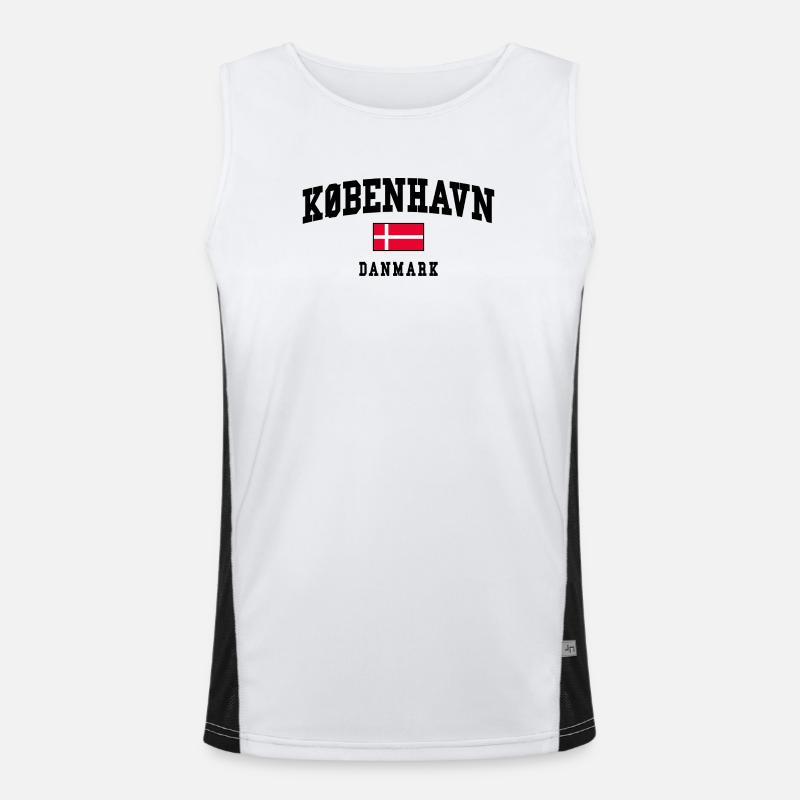 Copenhague Danemark Conception du drapeau Débardeur respirant contrasté Homme 