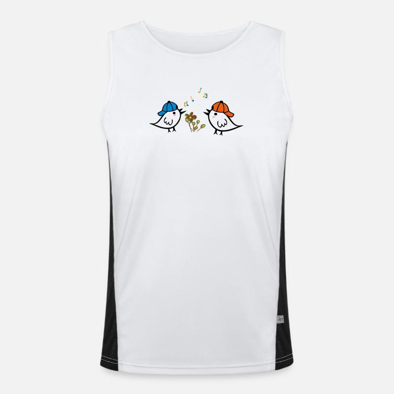 Spring, Sparrows - Men's Functional Contrast Tank Top  - white/black