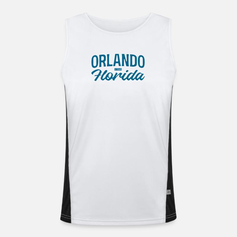 Orlando Florida Script Style Men's Functional Contrast Tank Top 