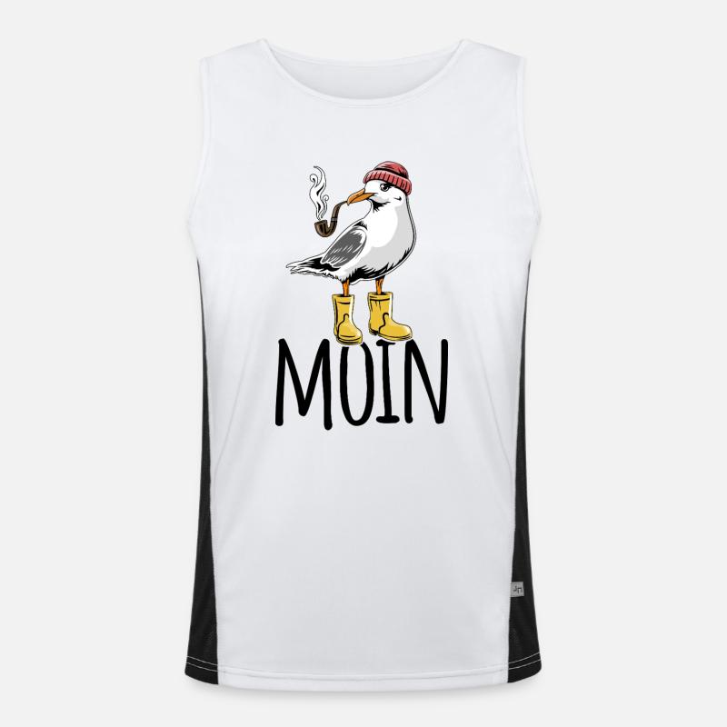 Möwe - Moin - Nordsee - Geschenk Funktionelles Kontrast-Tank Top für Männer 