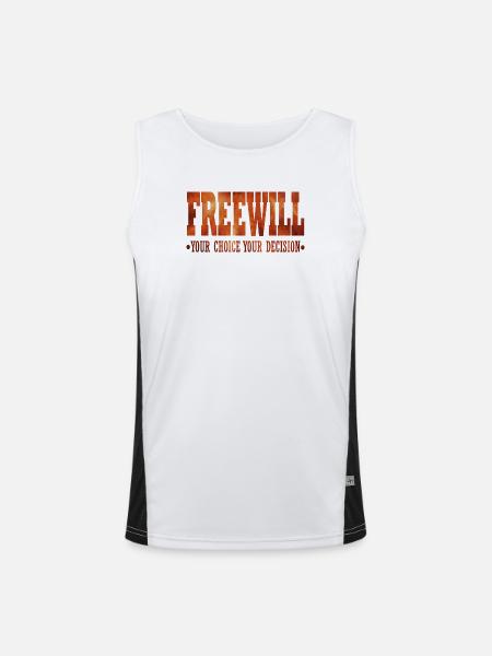 FreeWill - Men's Functional Contrast Tank Top - white/black - Front