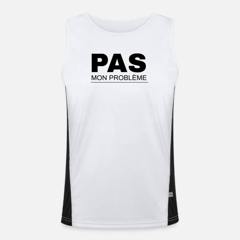 Not my problem - Men's Functional Contrast Tank Top  - white/black