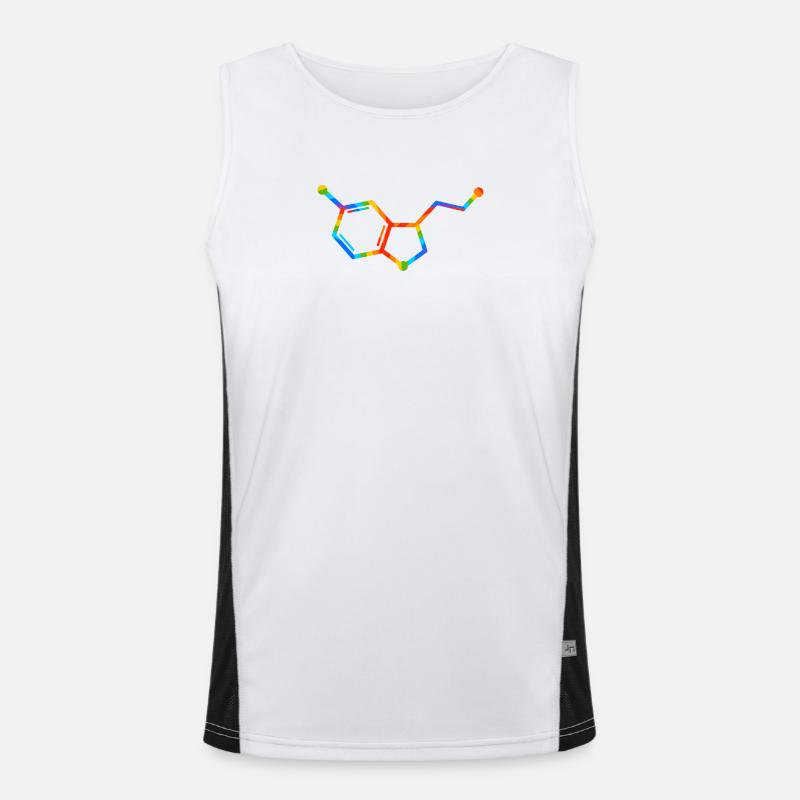 Rainbow Molecule Geometry - seratonin - Men's Functional Contrast Tank Top  - white/black