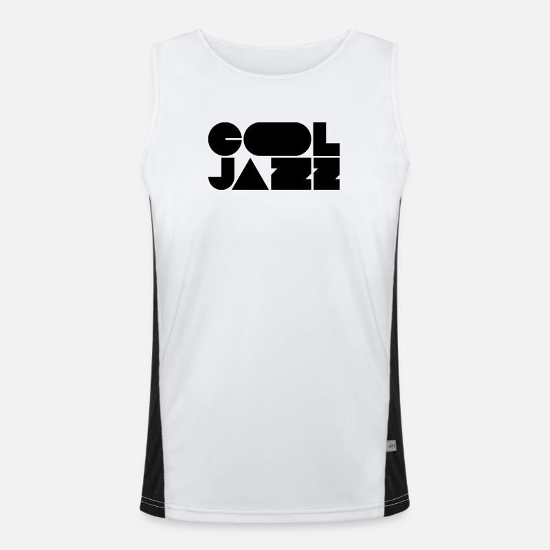Bold cool jazz logo design - Men's Functional Contrast Tank Top  - white/black