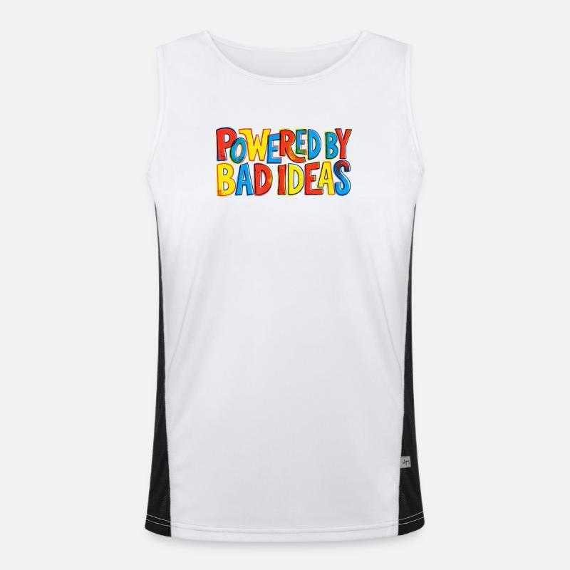 Powered-by-bad-ideas - Men's Functional Contrast Tank Top  - white/black