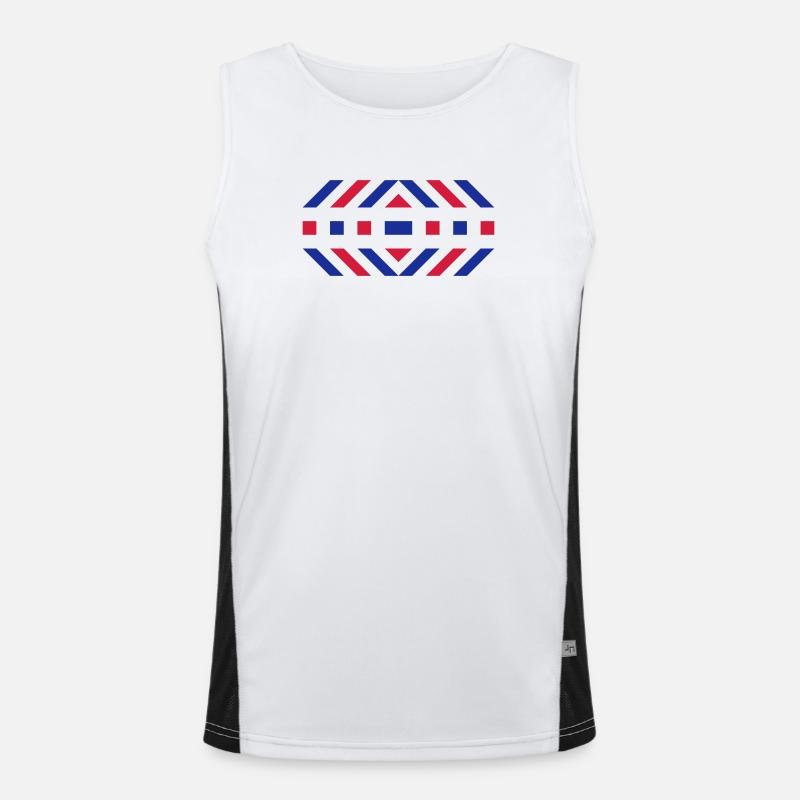 template - Men's Functional Contrast Tank Top  - white/black