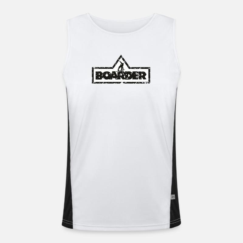 Boarder Frame White 2C - Men's Functional Contrast Tank Top  - white/black