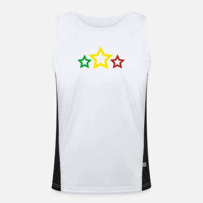 Jamstars - Reggae Colours Funktionelles Kontrast-Tank Top für Männer 