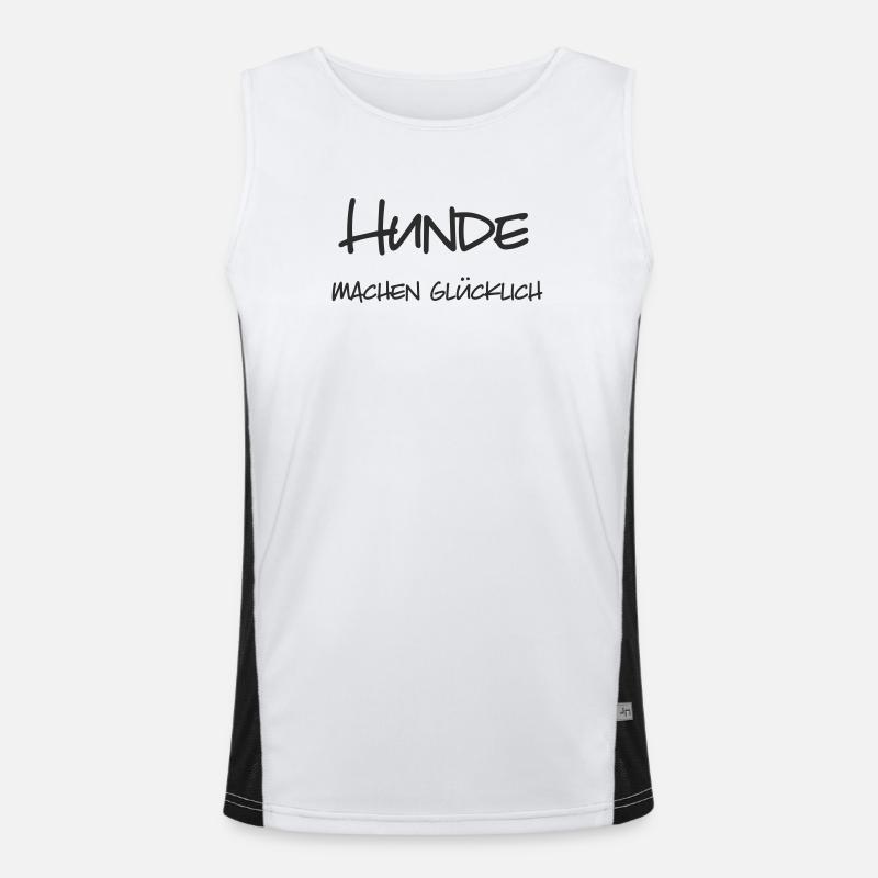 Hunde machen glücklich Funktionelles Kontrast-Tank Top für Männer 