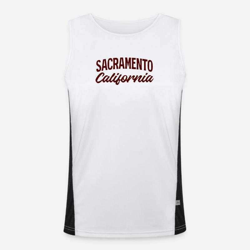 Sacramento Script California Tee Funktionelles Kontrast-Tank Top für Männer 