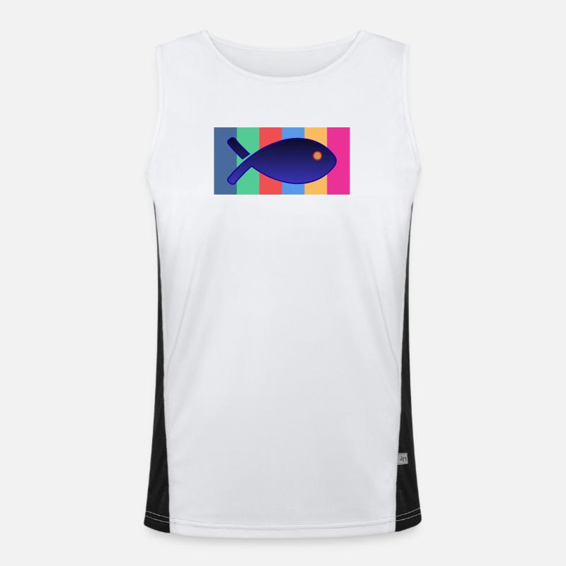 Fisch Funktionelles Kontrast-Tank Top für Männer 