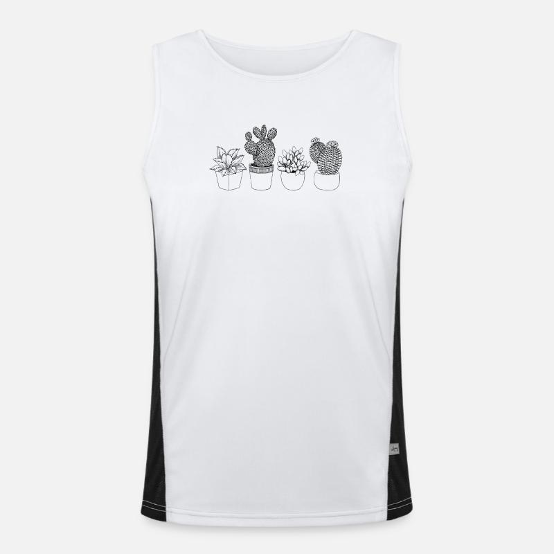 Illustration de cactus minimaliste Débardeur respirant contrasté Homme 