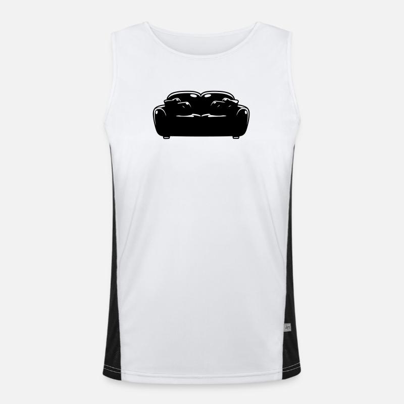 Sofa Couch Silhouette Chill Vector - Men's Functional Contrast Tank Top  - white/black