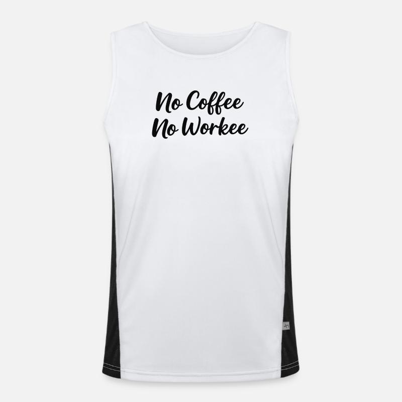 pas de café pas de workee Débardeur respirant contrasté Homme 