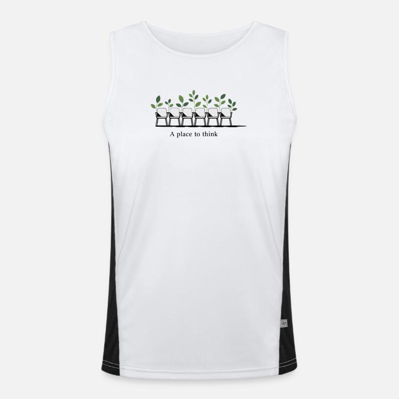 Verdant Thinkspace Chairs - Men's Functional Contrast Tank Top  - white/black