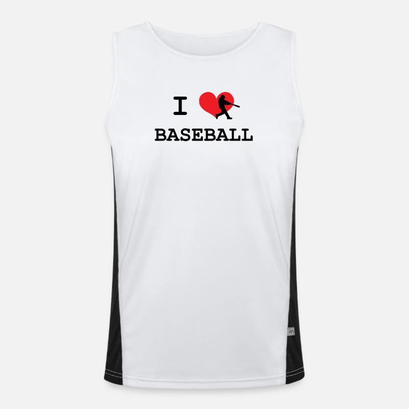 j'aime le baseball Débardeur respirant contrasté Homme 
