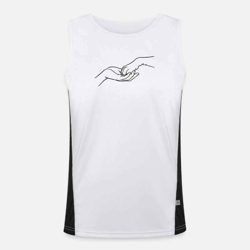 « Éternellement connectés » (patte en main) Débardeur respirant contrasté Homme 