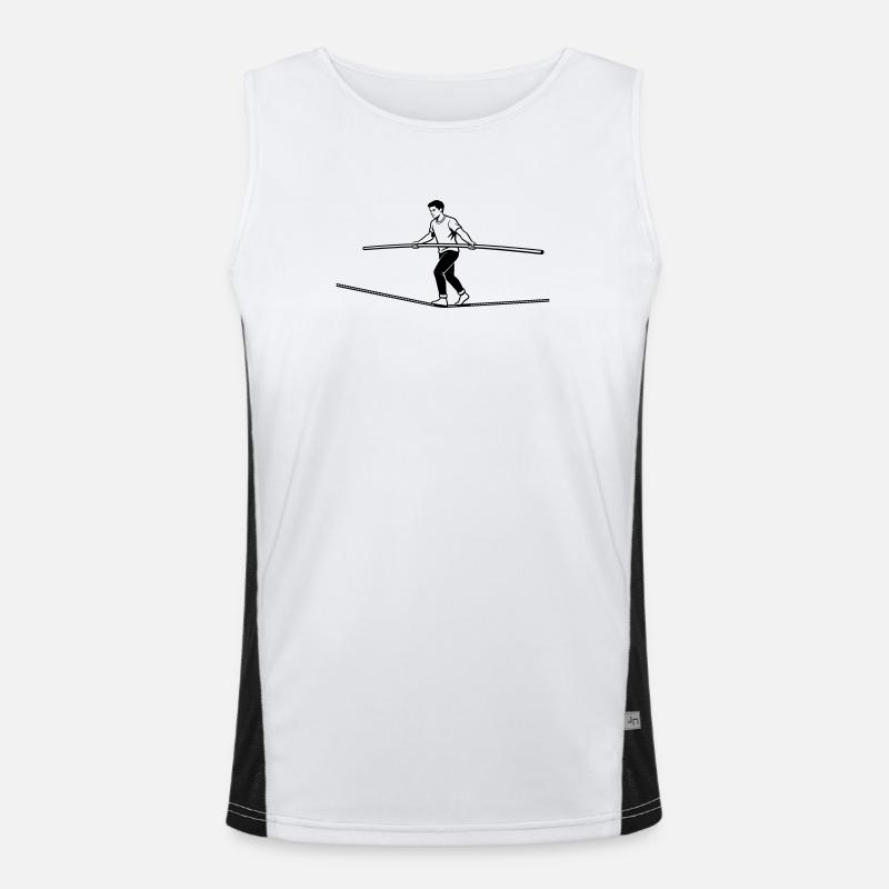 slacklining - Men's Functional Contrast Tank Top  - white/black