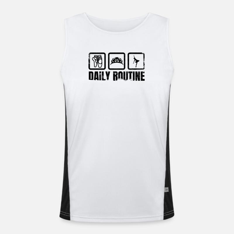 Ballet Dancer Daily Routine - Men's Functional Contrast Tank Top  - white/black