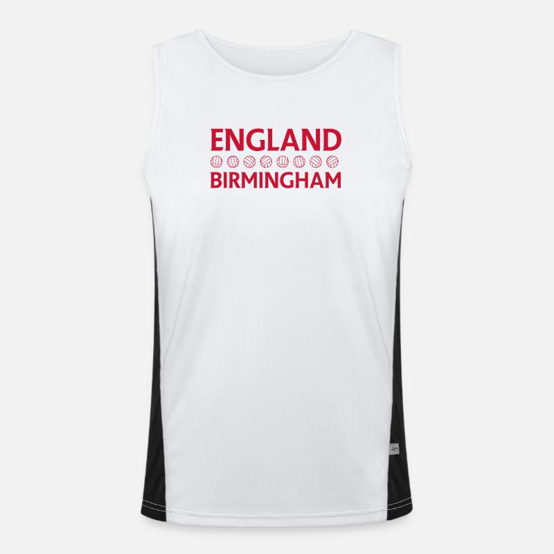 England Birmingham Cricket Emblem - Men's Functional Contrast Tank Top  - white/black