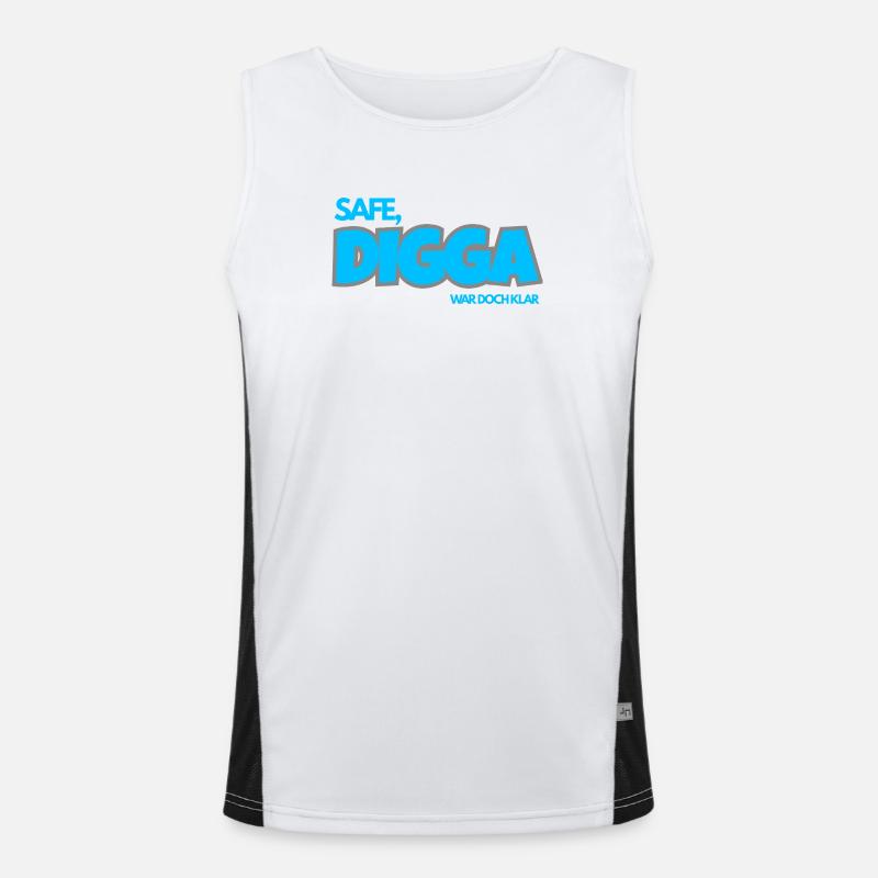 SAFE. DIGGA, WAR DOCH KLAR. Funktionelles Kontrast-Tank Top für Männer 