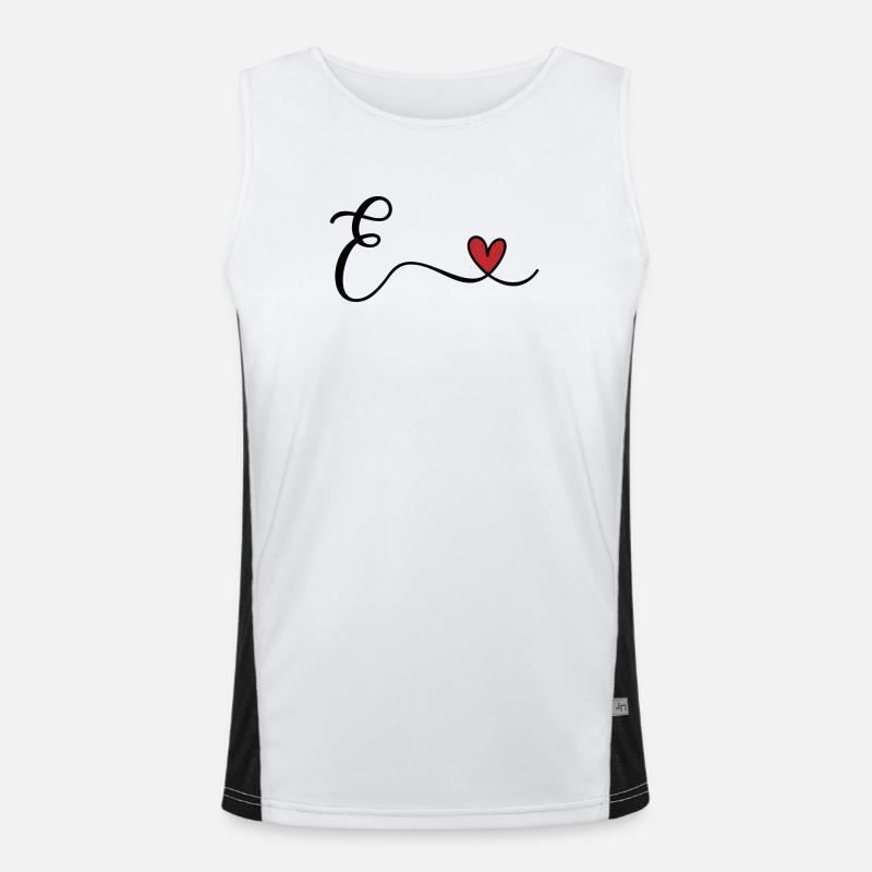 Letter E Monogram - Men's Functional Contrast Tank Top - white/black