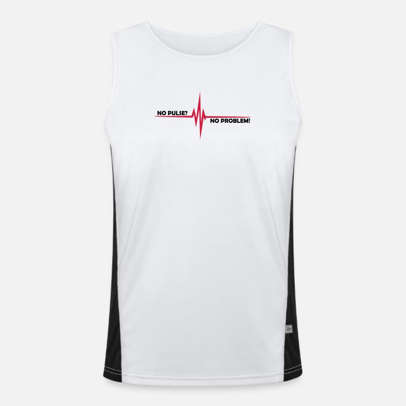 No pulse? - No problem - Men's Functional Contrast Tank Top  - white/black