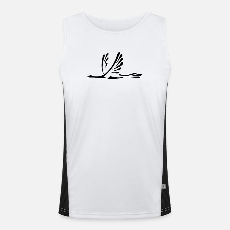 vogel_1 - Men's Functional Contrast Tank Top  - white/black