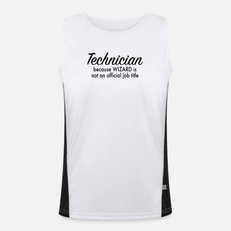 technician - Men's Functional Contrast Tank Top  - white/black