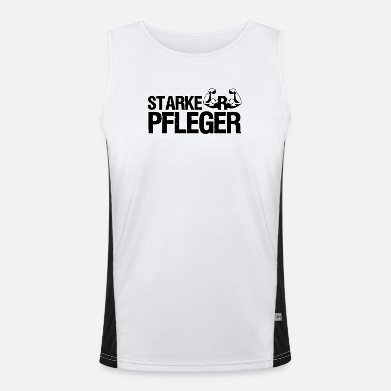 Starker Pfleger Pflege,Sprüche, Geschenk,Berufe Funktionelles Kontrast-Tank Top für Männer 