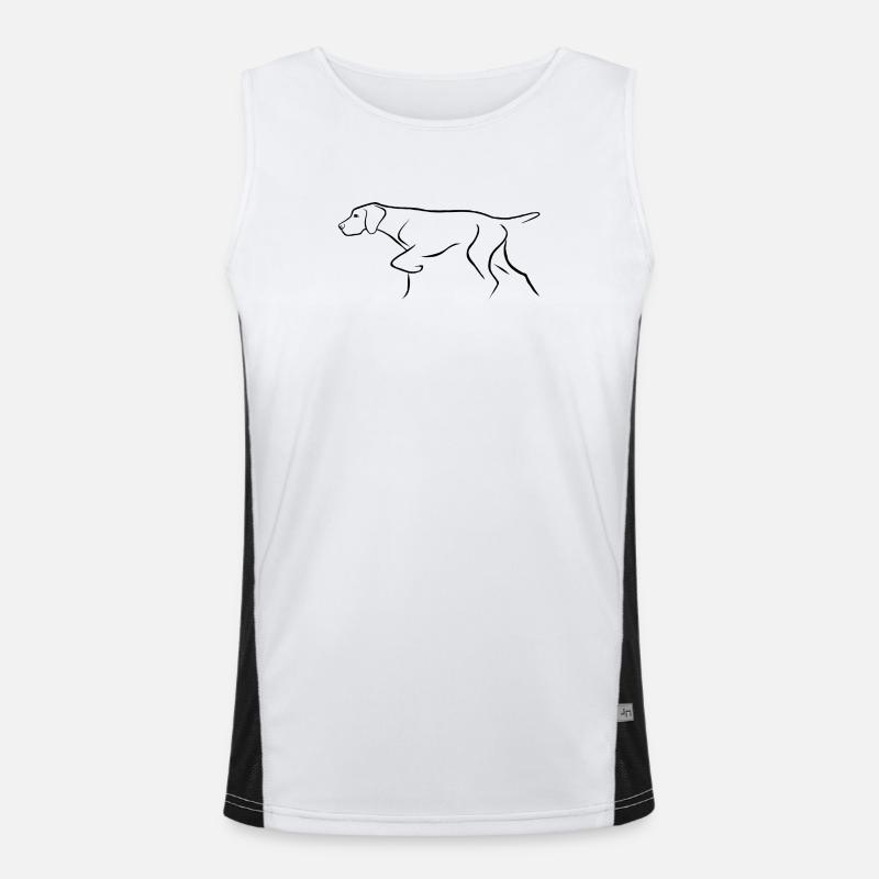 Pekende hund - Funksjonell kontrast-singlet for menn  - hvit/svart