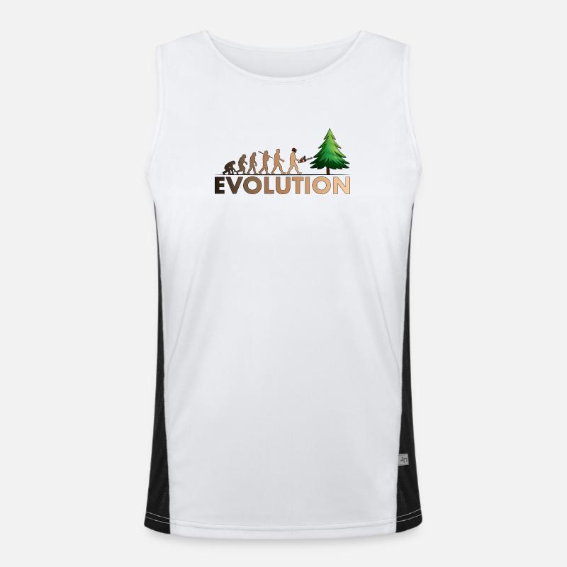 Kettensägen Evolution Farbe Funktionelles Kontrast-Tank Top für Männer 
