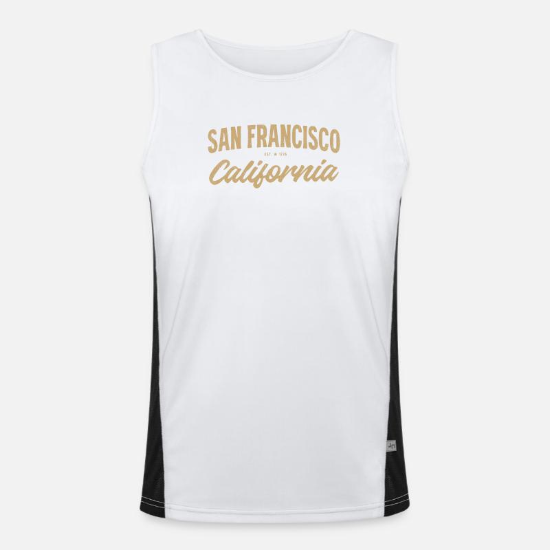 San Francisco Vintage Script Funktionelles Kontrast-Tank Top für Männer 