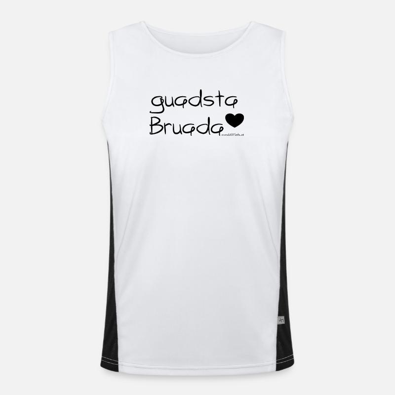 guadsta Bruada - bester Bruder, Dialekt Funktionelles Kontrast-Tank Top für Männer 