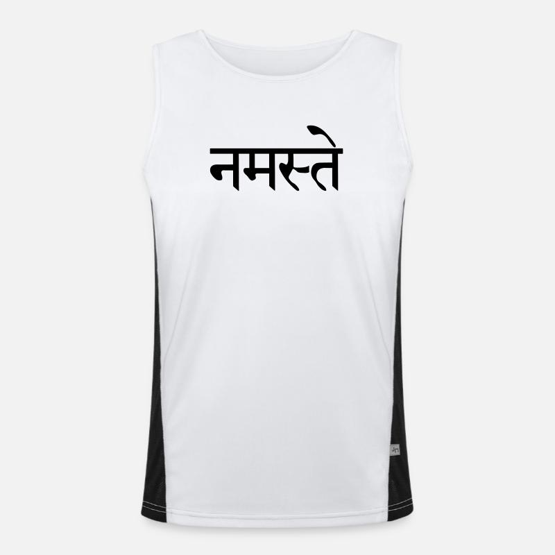 Namaste Sanskrit écrit Débardeur respirant contrasté Homme 