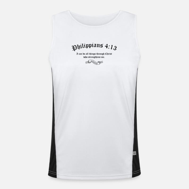 Philipper 4:13 Funktionelles Kontrast-Tank Top für Männer 