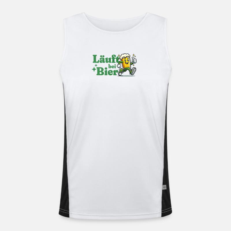 Läuft bei Bier Funktionelles Kontrast-Tank Top für Männer 